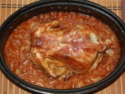 Пълнено пиле с кайма