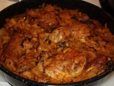 Пиле с кисело зеле на фурна