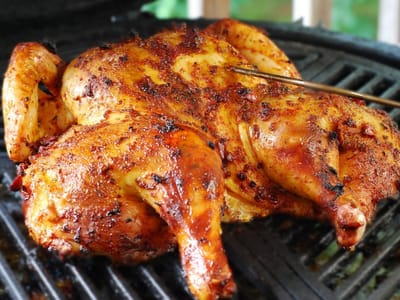 Пиле печено на скара